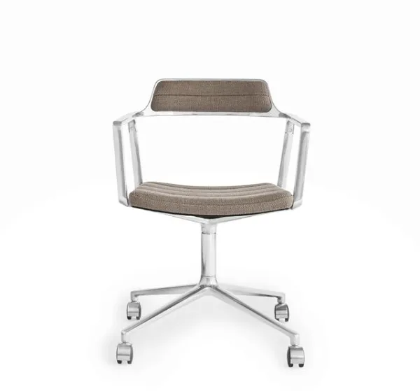 Vipp 452 Swivel Drejestol Med Hjul Mørk Sand/Aluminium
